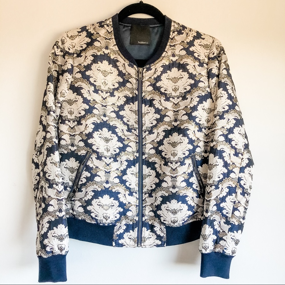 Hailee C Jacquard Bomber Jacket
